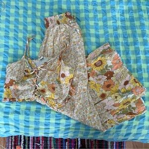 American Eagle Floral Set — Pants and Top